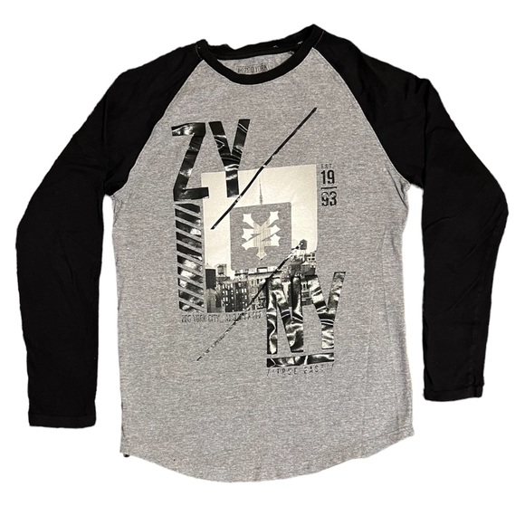 Guess Other - Zoo York Unbreakable Black Gray Long Sleeve Raglan Men’s Shirt Small